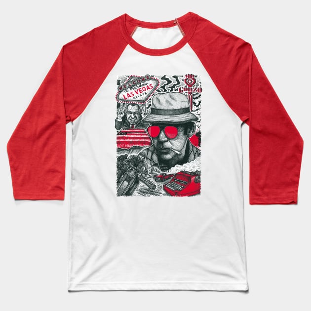 Hunter Thompson Baseball T-Shirt by PeligroGraphics